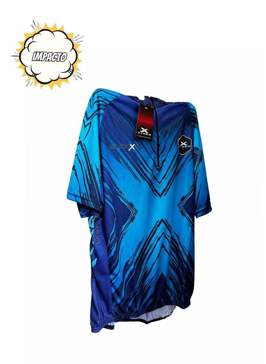 Camiseta de ciclista Azul-Celeste