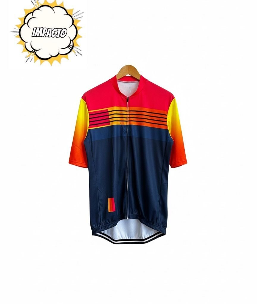 Camiseta de ciclista tricolor
