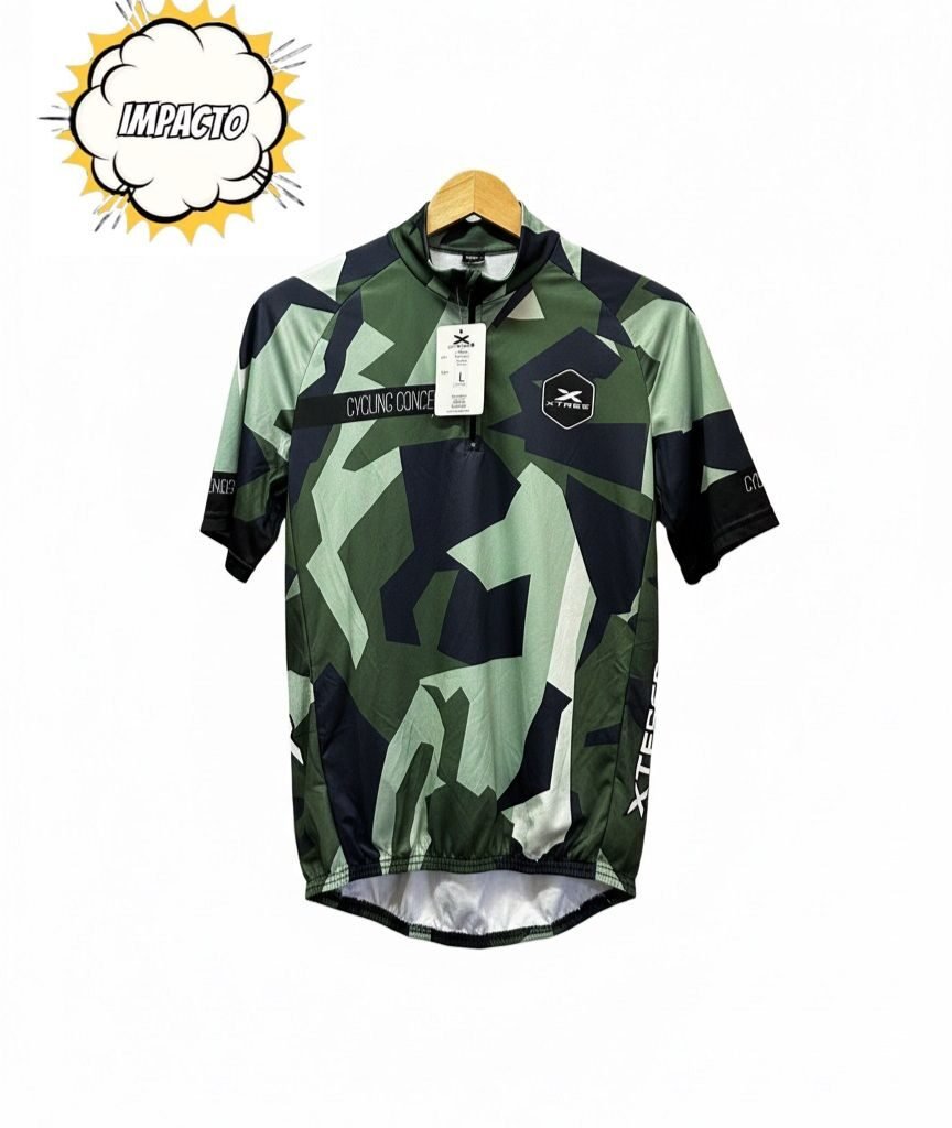 Camiseta de ciclista verde-negro