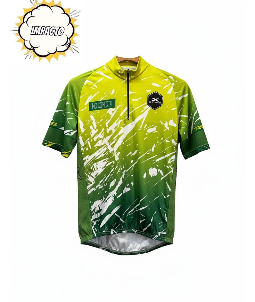 Camiseta de ciclista verde-amarillo