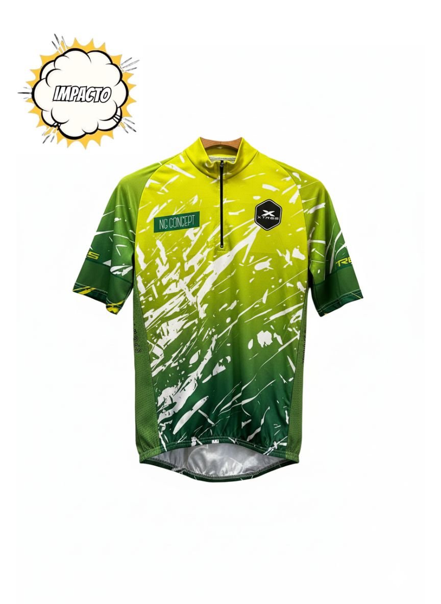 Camiseta de ciclista verde-amarillo